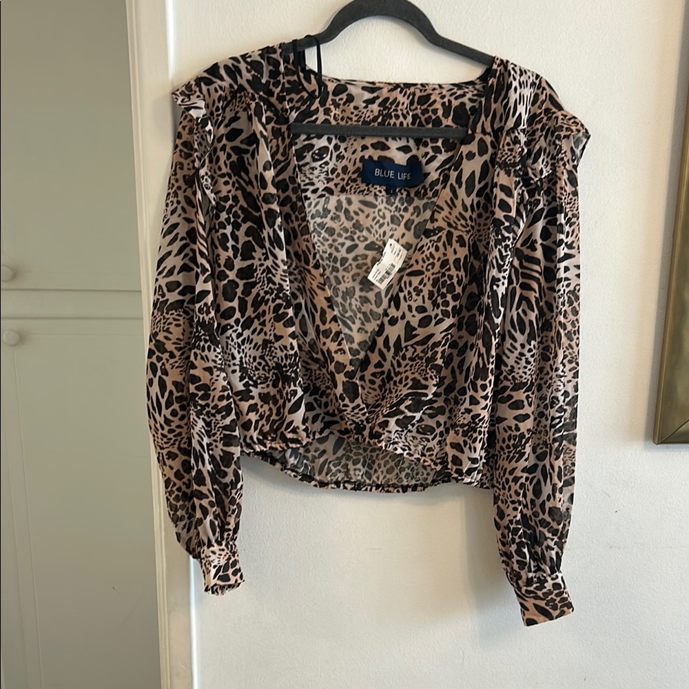 Blue Life Women's Leopard Print Top